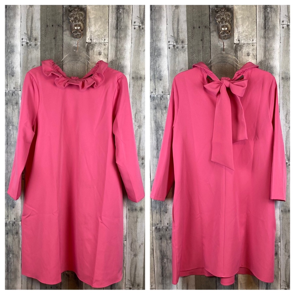 ❌❌🚫🚫🚫SOLD!!!! ❌❌🚫🚫🚫TUCKERNUCK Hot Pink Daphne Dress Size Large. - Picture 4 of 16